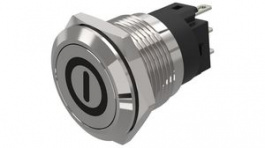 82-5151.2000.B001, Pushbutton Switch, 1CO, Maintained Function, Silver, EAO