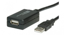 12.99.1110, USB 2.0 Active Repeater Cable USB A Plug - USB A Socket 12m Black, Value