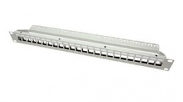 26.11.0359, Patch Panel Frame, CAT5 / CAT6 / CAT6a, 24x RJ45, 19", Grey, Roline