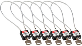 195986 [6 шт], Safety Padlock;Black;400 mm;Nylon, Brady