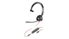 213937-01, USB-C Headset, Blackwire 3300, Mono, On-Ear, 20kHz, Stereo Jack Plug 3.5 mm/USB, Black, Poly