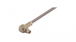 22648762, RF Connector, MMCX, Brass, Plug, Right Angle, 50Ohm, Soldering Terminal/Crimp Te, Huber+Suhner