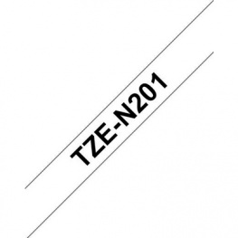 TZE-N201, Этикеточная лента 3.5 mm черный на белом, Brother