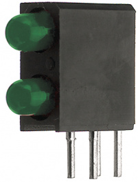 L-7104MD/2GD, LED; в корпусе; Кол-во диод:2; 3мм; THT; зеленый; 12-30мкд; 40°, Kingbright