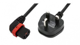 IL13P-R/A-UK1-H05-3100-200, IEC Power Lead H05VV-F UK Male IEC 60320 C13 2m, Schaffner