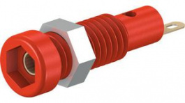 23.0050-22, Panel Mount Socket 2mm Red 10A 60V Nickel-Plated, Staubli (former Multi-Contact )