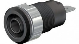 49.7044-21, Safety Socket \x1a4mm Black 24A 1kV Nickel-Plated, Staubli (former Multi-Contact )