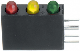 L-934SA/1I1Y1GD, LED; в корпусе; Кол-во диод:3; 3мм; THT; 10-25мкд; 12-30мкд; 40°, Kingbright