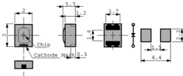 SMD-W01N-BVW, SMD LED cool white 3.2...3.5 V 1208, Sloan