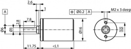 111502, DC Motor, 16 mm, with Gear Drive, 16 mm, MAXON MOTOR