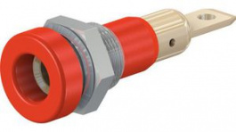 23.0190-22, Panel Mount Socket 4mm Red 25A 30V Gold-Plated, Staubli (former Multi-Contact )