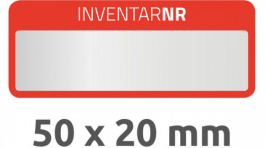 6907, Inventory Labels, 10 sheets/50 labels, 50 x 20 mm, Silver / Red, Zweckform