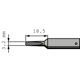 832EDLF, Soldering Tip Chisel shaped 3.2 mm, 3.2 mm, Ersa