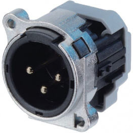 NC3MBY, XLR Panel-mount male receptacle 3Pnickel-plated, Neutrik