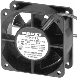 612 NGLE, Вентилятор: DC; осевой; 60x60x25мм; 21м3/ч; 16дБА; скольжения, Ebmpapst