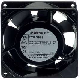3956, Вентилятор: AC; осевой; 92x92x25мм; 59м3/ч; 35дБА; шариковый; 50Гц, Ebmpapst