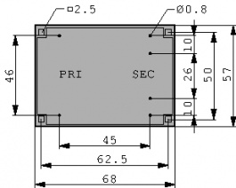 FLE 12/8, PCB transformer 12 VA 8 VAC (2x), BLOCK