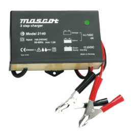 2140 12V, Charger for lead-acid batt. 4A, Desktop, 3-step charge control, Mascot