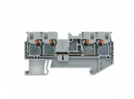 RND 205-01387, Din-Rail Terminal Block, 4 Positions, Push-In, Grey, 0.14 ... 2.5mm2, RND Connect