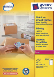 L7167-100, Parcel labels, 100 sheets/100 labels, 199.6 x 289.1 mm, White, Zweckform