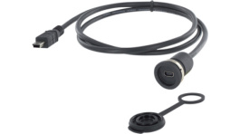 1310-1011-02, Кабель / адаптер; гнездо USB B mini, вилка mini USB B; IP65; 1м, Encitech Connectors