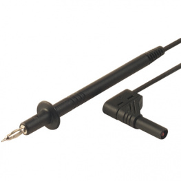 PL 2600 S W SCHWARZ / BLACK, Test probe lead diam. 4 mm Safety Plug 90° 100 cm Black PVC, SKS Kontakttechnik