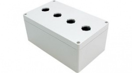 1554MPB4, Watertight Pushbutton Enclosure, 22.5 mm, Polycarbonate, Hammond
