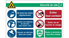 RND 605-00208, COVID-19 General Safety Information, Safety Sign, French, 371x262mm, 1pcs, Brady