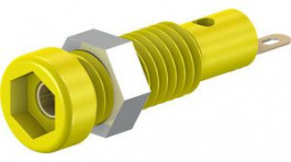 23.0050-24, Panel Mount Socket 2mm Yellow 10A 60V Nickel-Plated, Staubli (former Multi-Contact )