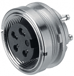 09 0308 80 03, Panel-mount socket, 680 series 3-pole Poles 3 5 A 250 VAC/VDC, Binder