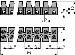 230/12 DS, Terminal strip 2.5 mm2, 12 poles natural, Adels Contact