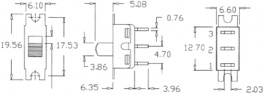 500-SSP1-S1/2M2QE, Slide switch on-on 1P, Taiway