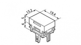 AT4026EJ, Switch Cap 13.2 mm 19.4 mm 5 mm, NKK Switches (NIKKAI, Nihon)