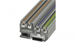 3244449, PTIO 1,5/S/3-PE terminal block push-in, 0.14...1.5 mm2 250 vac/vdc 13.5 a grey, Phoenix Contact