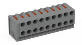 252-309, 252 Horizontal Female PCB Terminal, THT, 2 Rows, 9 Contacts, 3.5mm Pitch, Wago