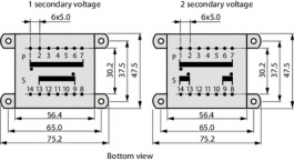 EI541 1124, PCB transformer 16 VA 12 VAC (1x), Hahn