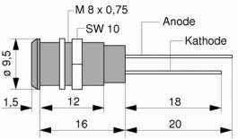 19010003, Indicator LED red 5 mm, CML INNOVATIVE TECHNOLOGIES