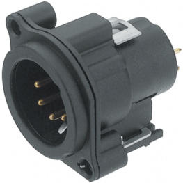 NC5MAV, Гнездо; XLR; "папа"; PIN:5; THT; черный; 3А, Neutrik