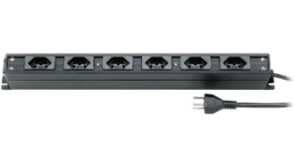 19 6117 6K3, Multiple socket outlet, 7xJ (T13), 3 m, Steffen