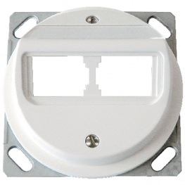 185765, Feller 2 x round cut out flush-fitted socket without frame, Datwyler Cables