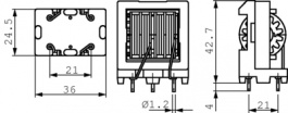 EV35-3.0-02-10M, Inductor, radial 10 mH (2x) 3 A (2x), Schaffner