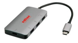 14.02.5038, USB Hub, USB 3.2, USB C Plug, Silver, Roline