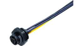 09 0692 321 04, M12 Panel Mount Plug, 3+PE, M16F, S-Coded, Wire, Binder