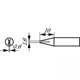 842YDLF, Soldering Tip Chisel shaped 1.6 mm, 1.6 mm, Ersa