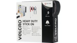VEL-EC60243, Heavy Duty Stick On Tape 50 mm x 5 m Black, VELCRO