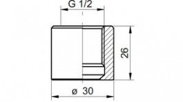 ZPW1-711, Weld-In Sleeve 30 x 26 mm, BAUMER