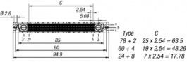 09032246804, Multipole socket, M 24+8-p DIN 41612, Harting