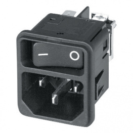 DC11.0001.301, Разъем: питания AC; гнездо; "папа"; 10А; 250ВAC; коннекторы 4,8мм, Schurter