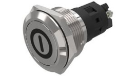 82-6152.1000.B001, Pushbutton Switch, 1CO, Momentary Function, Silver, EAO