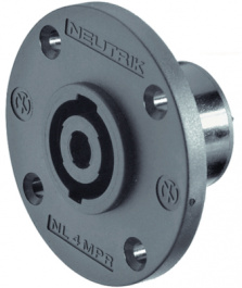 NL4MPR, Appliance plug, Speakon Black, 4 Poles, Neutrik